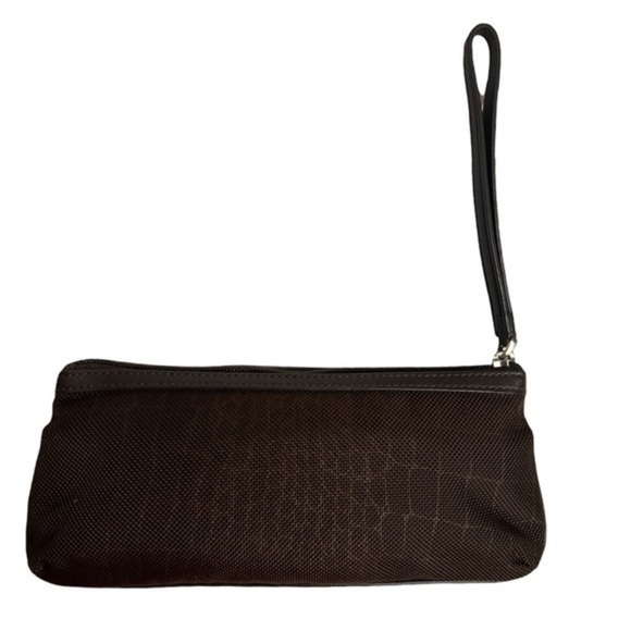 Tumi brown wristlet bag
